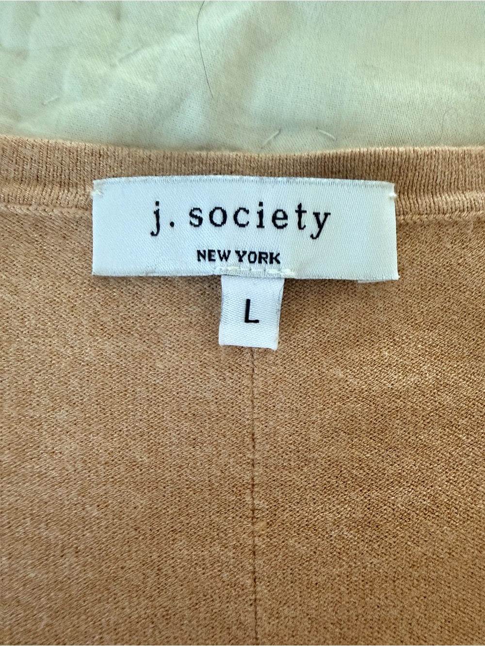 j.society New York Women's v-neck Sweater in Camel with Orange accents